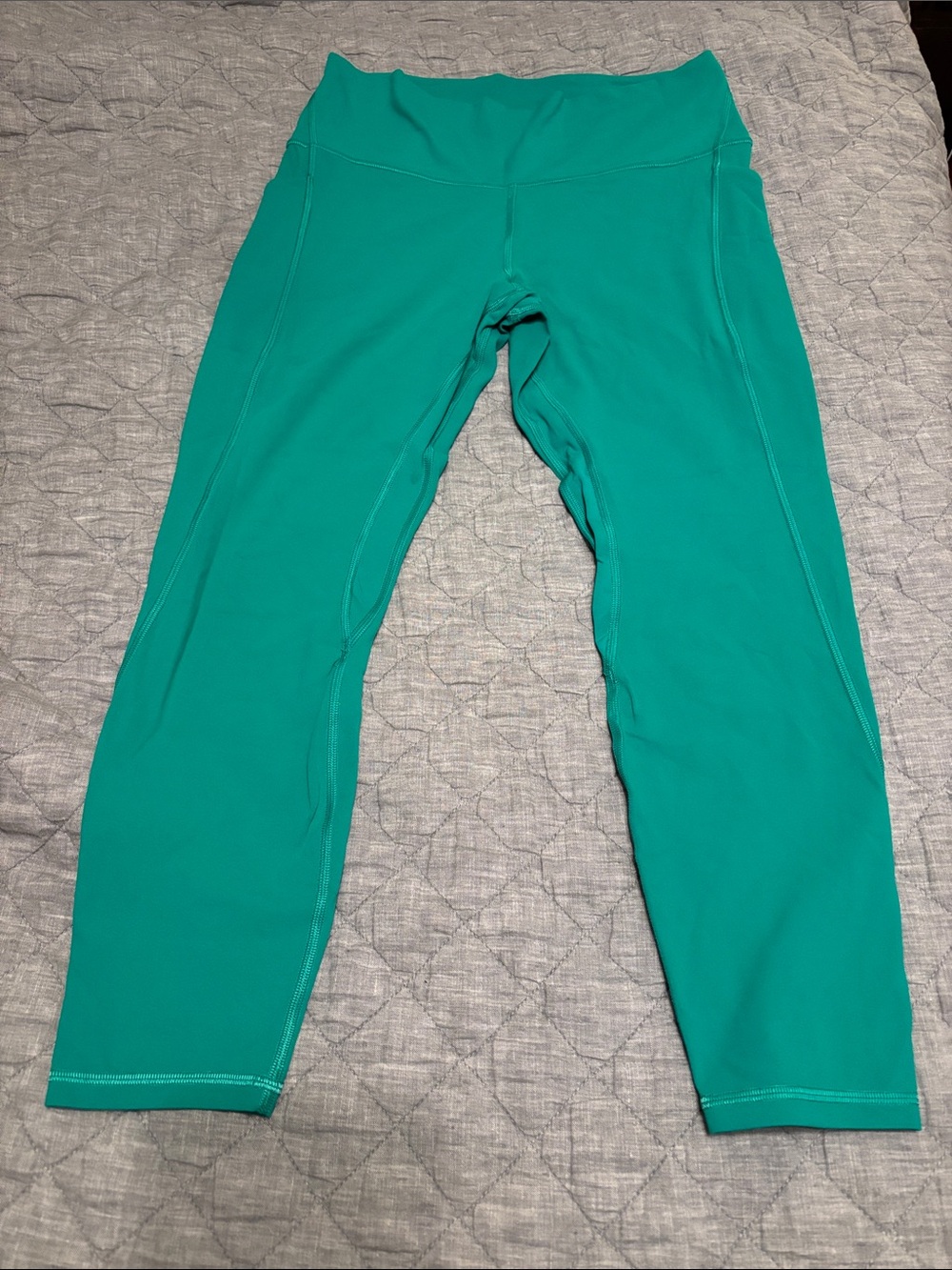 lululemon athletica Green High-Waist Leggings 12 with pockets